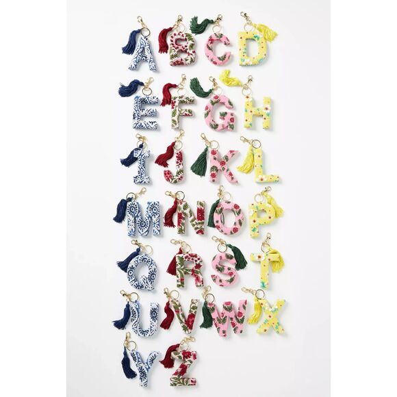 Anthropologie Monogram Keychain Beaded Letter H NEW - Picture 3 of 3